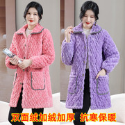 冬季韩版罩衣外套棉衣加绒加厚时尚工作服女装棉袄中长款省服