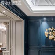 上海实木护墙板背景墙别墅，美式墙裙混油烤漆木饰面全屋定制b11