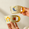 舍里陶瓷马克杯家用喝水杯子，情侣对杯，办公室可爱创意牛奶杯咖啡杯
