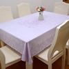 家用6人长方形餐桌茶几桌布PVC防水防油免洗防烫简约紫色桌布