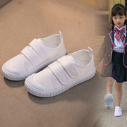 儿童白色布鞋幼儿园小白鞋童鞋，男童女童学生，球鞋魔术贴运动鞋春秋