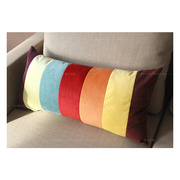 现代简约彩色腰垫沙发垫，时尚长靠枕，飘窗布艺拼色垫多色可选