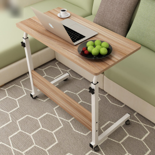 宿舍可移动床头电脑桌床上简易折叠书桌懒人床边桌带轮跨床小桌子