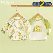 2件装 宝宝衣服夏季薄款半背衣初生婴儿和尚服新生儿上衣纯棉透气