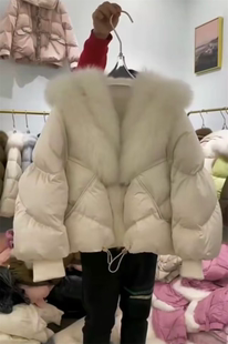 棉服外套女2024冬季大毛领设计高级感洋气宽松百搭保暖