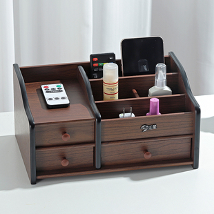 木质桌面护肤品化妆品，收纳盒多功能家用笔筒办公室卧室整理置物架