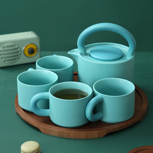 陶瓷冷水壶套装茶壶，茶杯水杯凉水壶，家用凉开壶大容量耐高温水具
