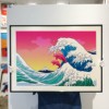 日式彩色浮世绘海浪，挂画潮流神奈川装饰画，现代客餐厅背景墙挂画