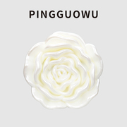 PINGGUOWU 树脂立体玫瑰花朵纽扣女大衣风衣花型钮扣白色装饰扣子