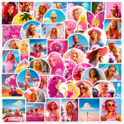 50张粉色芭比贴纸barbie真人，电影芭比粉色个性创意涂鸦贴纸
