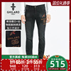 ghilaro古劳吉那诺男刺绣，烫钻动物裤身磨白五袋款牛仔裤6042-90