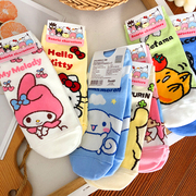 韩国进口袜子东大门kikiya动漫卡通短棉袜，可爱风低腰短筒少女袜子