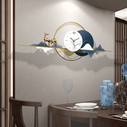 创意餐厅高档装饰画带钟表现代简约大气挂钟客厅家用挂画时钟挂墙