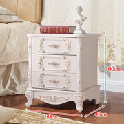 床头柜欧式风格现代简约白色烤漆床边简易柜卧室收纳柜储物五斗柜