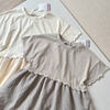 120-140出口日本纯棉，花型蝙蝠袖，拼接泡泡纱连衣裙女童宽松休闲