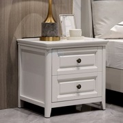 s%美式床头柜简易实木白色储物柜，乡村卧室轻奢边角柜简约现代床边