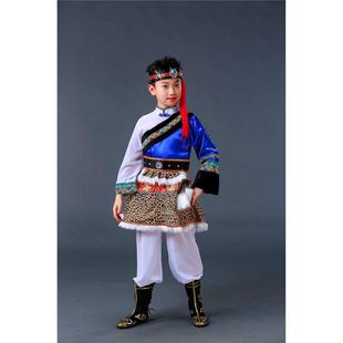儿童蒙古族舞蹈服装男孩，男童藏族衣服少数民族服饰，六一演出表