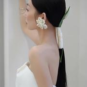 手工串珠花朵耳饰品欧美夸张个性设计感名媛气质照相馆拍照新娘%