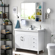 现代简约卫浴pvc浴室柜，组合落地式洗漱台洗手脸，面盆池卫生间镜柜
