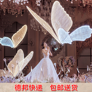婚庆装饰发光蝴蝶路引翅膀挂件，婚礼堂吊顶，舞台摆件灯布置道具