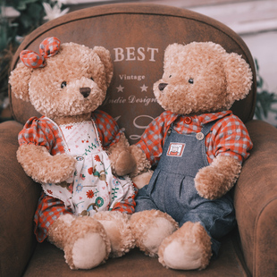 泰迪熊毛绒玩具公仔睡觉床上抱抱熊大号玩偶情侣布娃娃送女生礼物