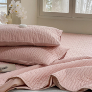 简约全棉仙人掌绗缝夹棉床笠式床单床垫，保护套纯棉床罩床上用品