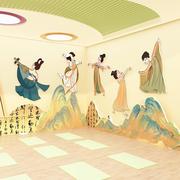 只此青绿中国舞蹈房墙面装饰教室布置贴画文化幼儿园环创材料主题