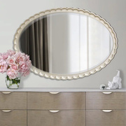 法式镜子美式浴室玄关镜，装饰卫生间卫浴镜欧式椭圆形，轻奢梳妆镜子
