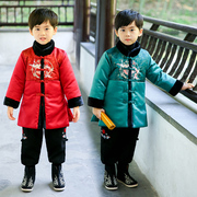 男童汉服冬装中国风儿童古风加厚棉服长袍过年唐装拜年服新年套装