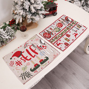 C2圣诞节装饰品 餐桌装扮卡通针织桌垫餐垫欧式隔热垫餐具垫