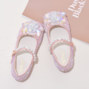 儿童水晶鞋2023春秋季女童单鞋洋气软底宝宝皮鞋，女爱莎公主鞋