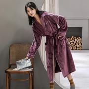 秋冬季女珊瑚绒，加厚加绒大码睡袍法兰绒，可爱韩版浴袍晨袍保暖睡衣