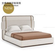 意式轻奢实木床主卧1.8米大床现代简约1.5米布艺软包双人床IT-01