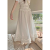 cozydays法式白色花边短袖衬衫套装女早春重工甜美设计感半裙