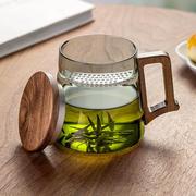 忆壶茶耐高温玻璃杯月牙，泡茶杯茶水，分离绿茶杯过滤办公室喝水