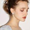 ZEGL蓝色冰晶蝴蝶珍珠耳环女2024高级感耳钉银针气质耳饰