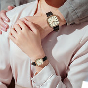 julius聚利时情侣手表，简约时尚大气，方形防水石英情侣手表ja-1418