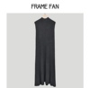 Frame Fan 髙级的随性感 意大利进口羊绒羊毛 高领无袖针织连衣裙
