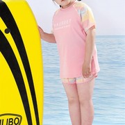 。胖女童游泳衣中大童女孩分体遮肚加肥加大码儿童10岁12女款泳装