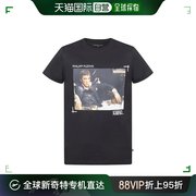 香港直发PHILIPP PLEIN  男士黑色图案印花短袖T恤 MTK3498 PJY00