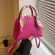 法式小众设计手提包粉色贝壳包包女包2023高级质感单肩斜挎包