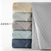 欧式素色纯棉床盖三件套春秋加厚床单全棉绗缝，被罩空调被床上用品