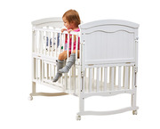 小龙哈彼多功能实木儿童，婴儿床宝宝游戏床可拼接大床lmy688-b