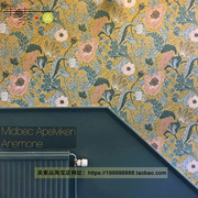 美式壁纸复古花朵植物北欧风儿童房卧室背景墙纸法式田园风格墙布
