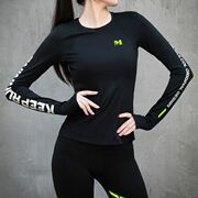 运动上衣女长袖瑜伽服T恤紧身显瘦跑步速干训练骑行服健身服套装