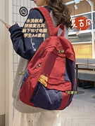 韩版复古水洗帆布书包女初中生大容量高中，大学生双肩包男电脑背包