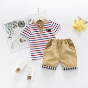 宝宝夏装男1-3岁2婴幼儿童夏天衣服男童夏季短袖套装小童两件套潮