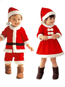 圣诞节儿童圣诞服装，男女童幼儿园演出服，圣诞老人宝宝圣诞衣服