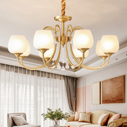 美式吊灯客厅灯水晶，现代奢华全铜轻奢欧式餐厅法式高端别墅铜灯