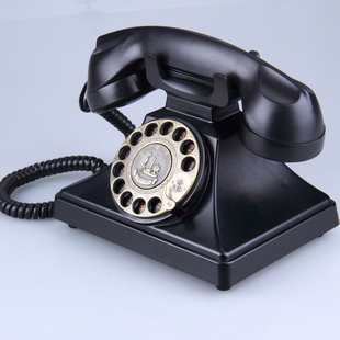 仿古创意办公家用有线无线插卡座机老式复古转盘式旋转拨号电话机